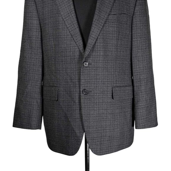 Chaps Ralph Lauren Mens Blazer Gray Check Lambswool Lined Jacket Sport Coat 40S - Picture 7 of 9